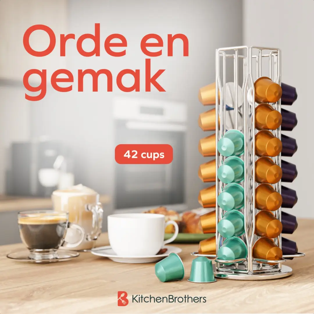 KitchenBrothers KB1000650 Capsulehouder Nespresso - 42 Cups - RVS