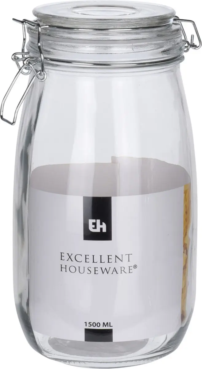 Excellent Houseware Glas Inmaakpot 1500ml