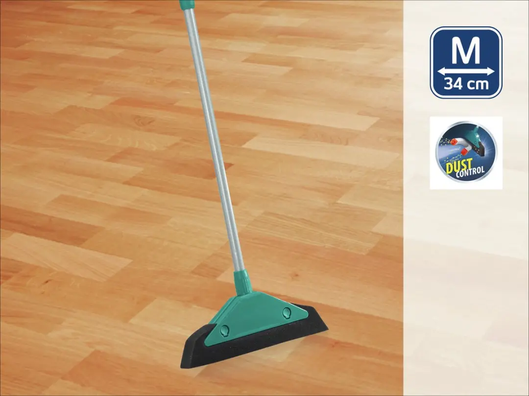 Leifheit Soft & Easy Schuimbezem 34cm - Turquoise/Grijs