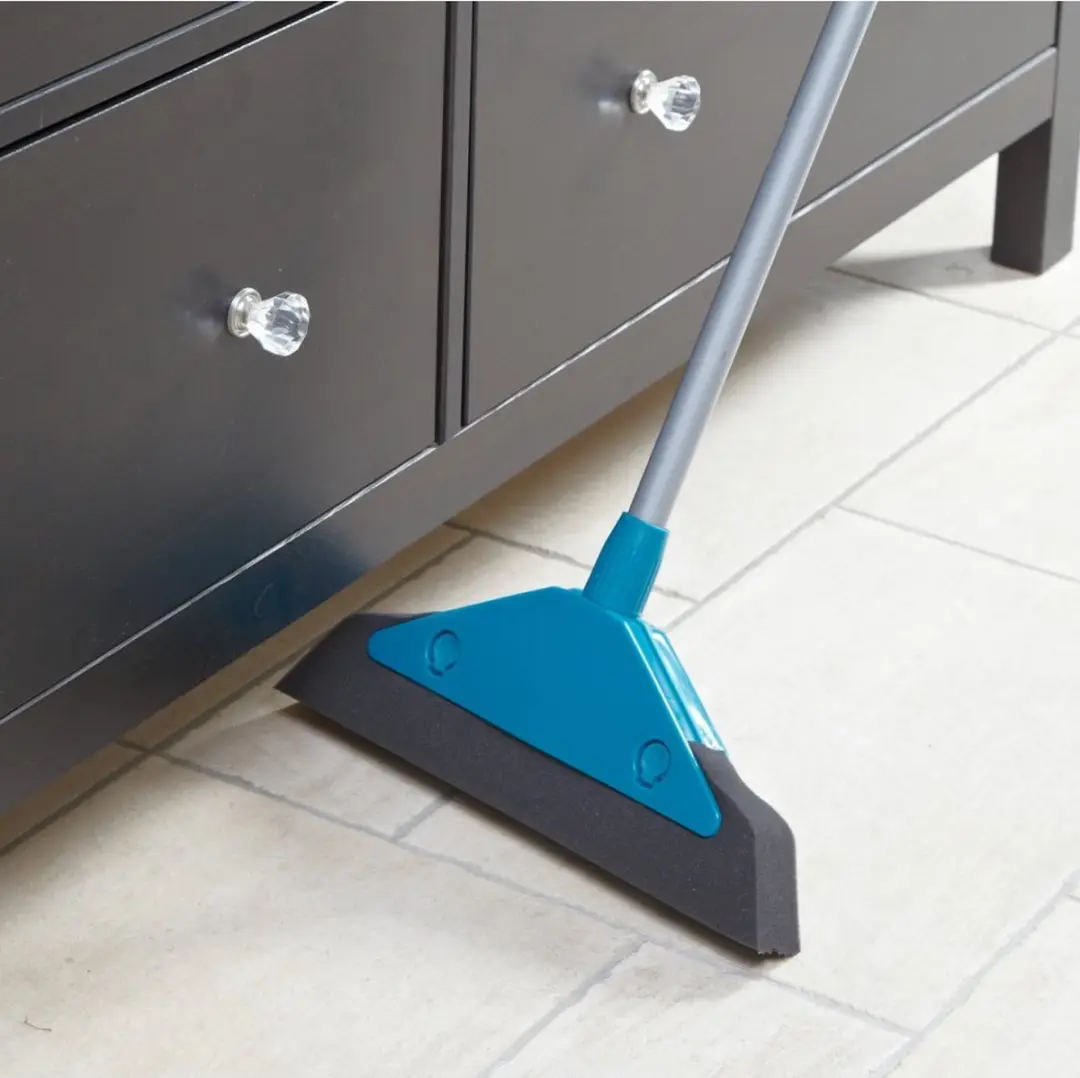 Leifheit Soft & Easy Schuimbezem 34cm - Turquoise/Grijs