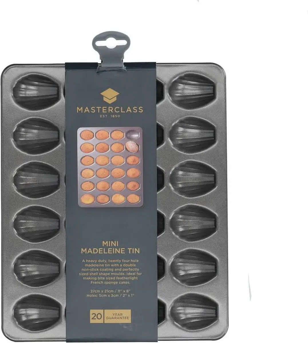 Masterclass Bakvorm Mini Madeleines 24 Stuks - 27x21cm Zwart