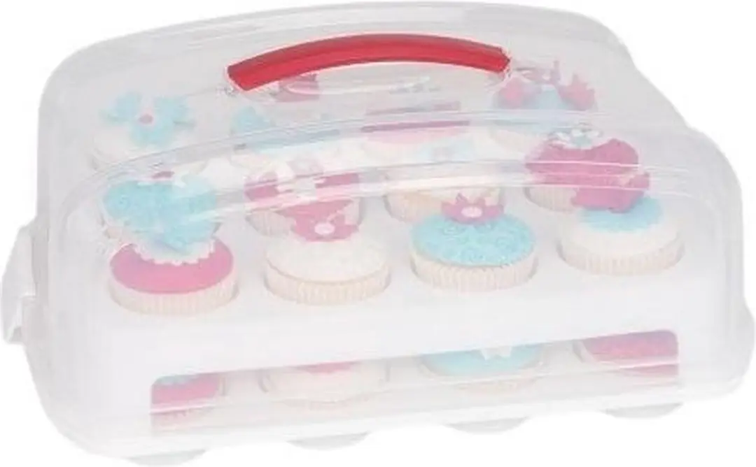 Patisse Cupcake Bewaardoos 39x13cm - 24 Vakken - Transparant