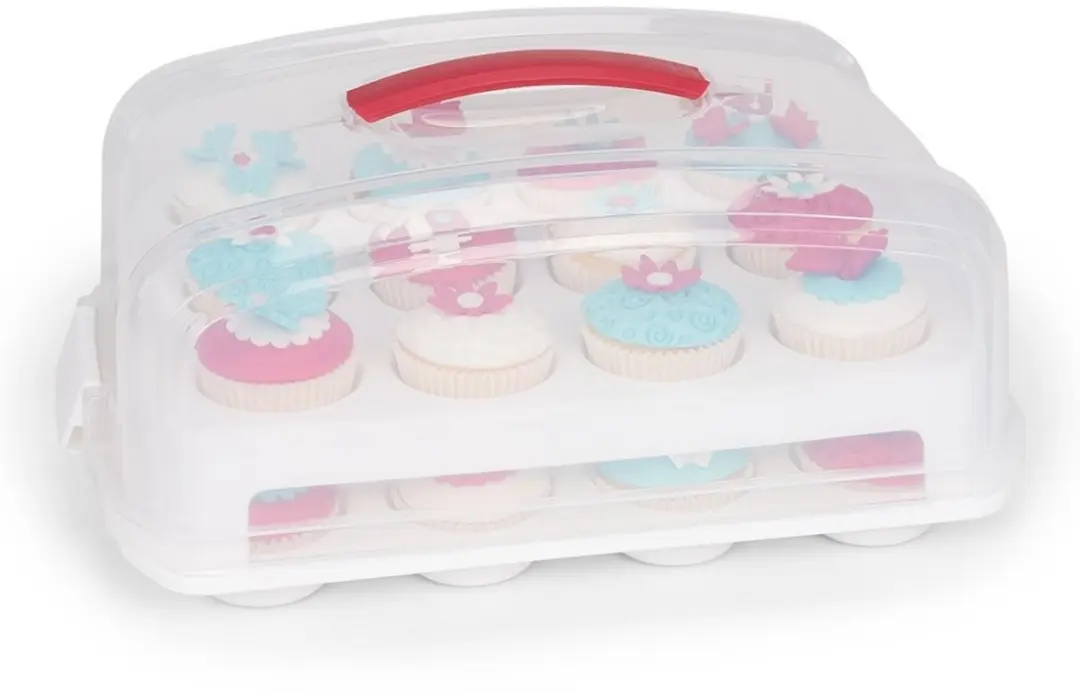 Patisse Cupcake Bewaardoos 39x13cm - 24 Vakken - Transparant