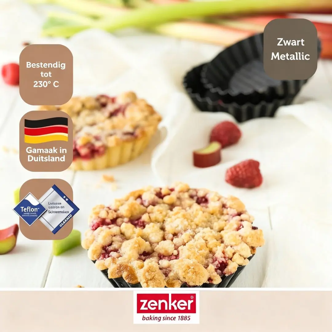 Zenker Taartvormpjes 10cm - 6 Stuks - Zwart