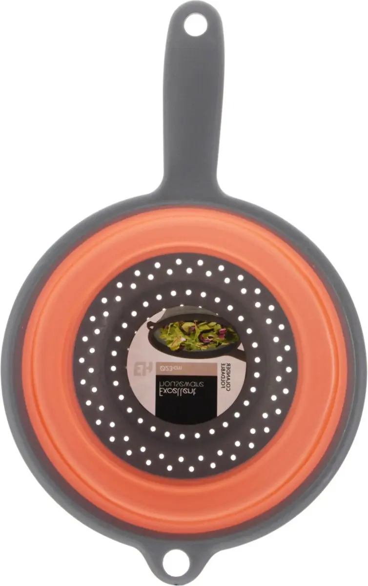 Excellent Houseware Opvouwbaar Vergiet 23cm - Oranje/Grijs