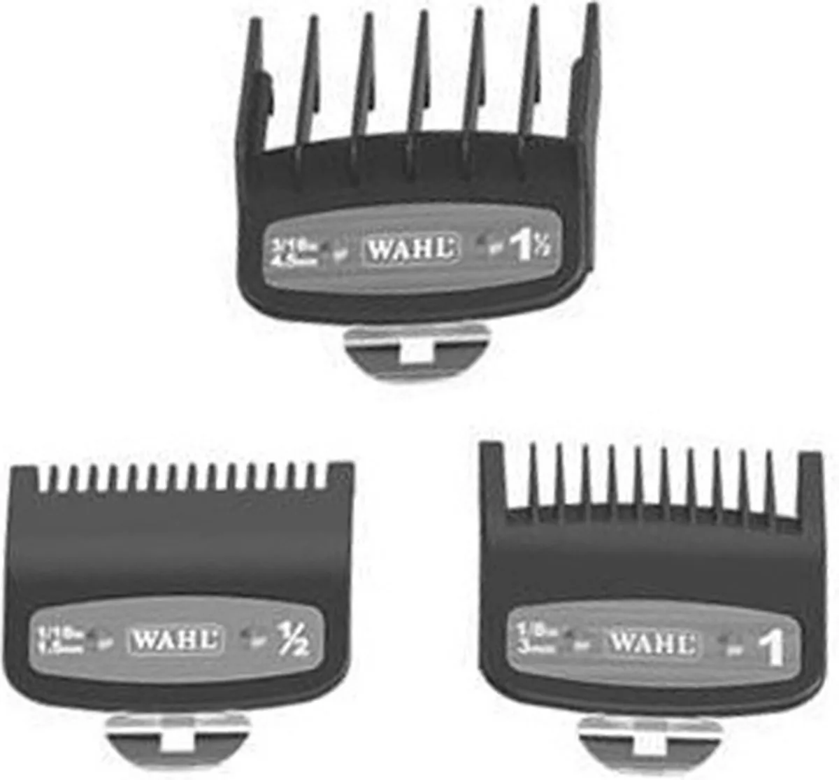 Wahl Opzetkamset Type 1 - 0.5/1/1.5mm - 3 Stuks Zwart