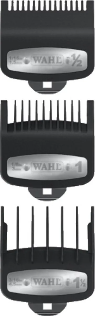 Wahl Opzetkamset Type 1 - 0.5/1/1.5mm - 3 Stuks Zwart