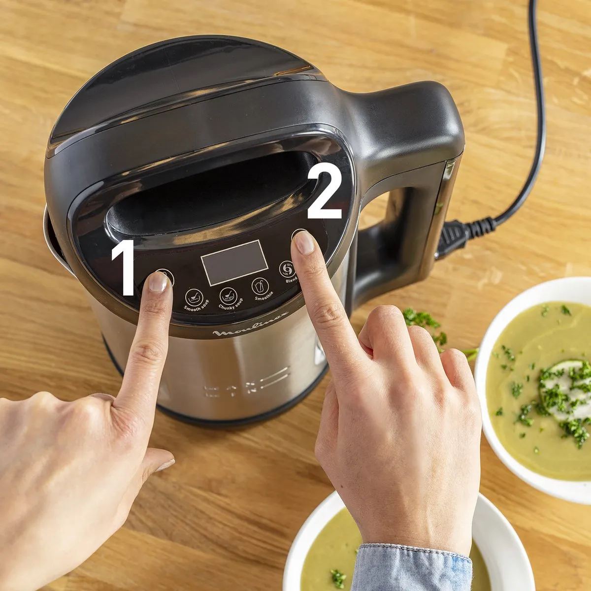 Moulinex My Daily Soup LM542810 Soepmaker 1,2L - Zwart/Roestvrijstaal