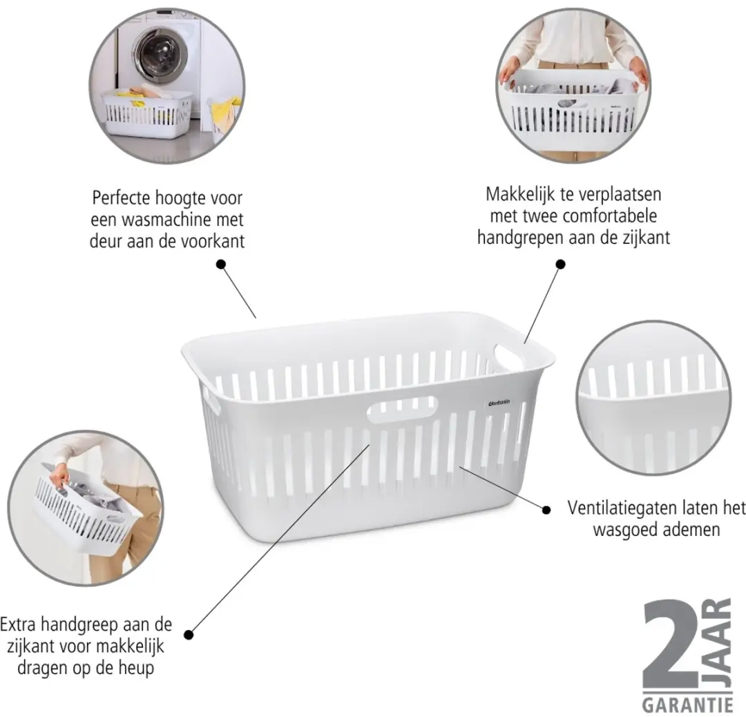 Brabantia Collect-It Wasmand 40L - 2 Stuks - Wit - afbeelding 6 van 6