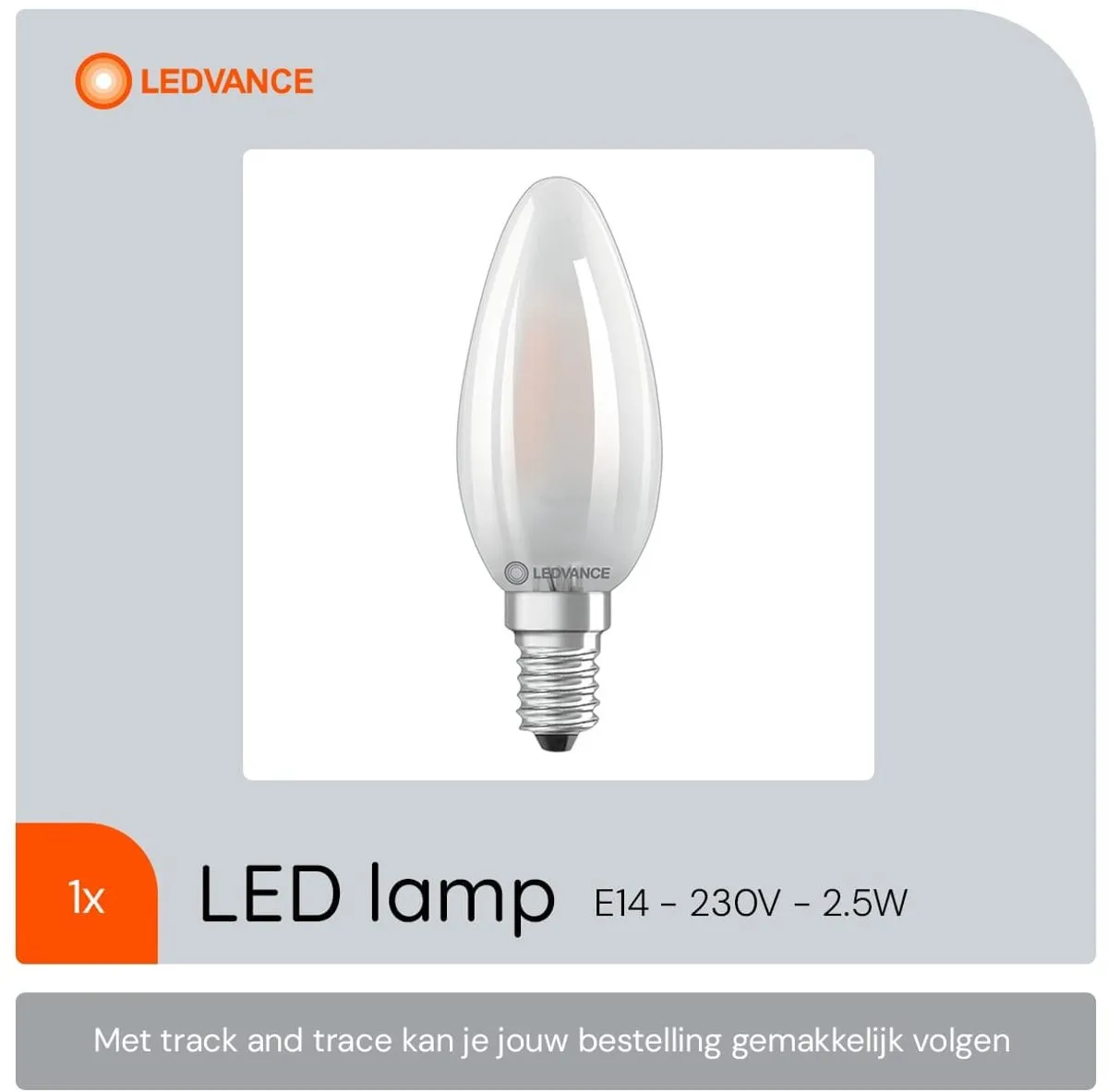 LEDVANCE LED Filament Kaarslamp E14 2.5W 250lm - Mat Glas Ø35mm - afbeelding 5 van 6
