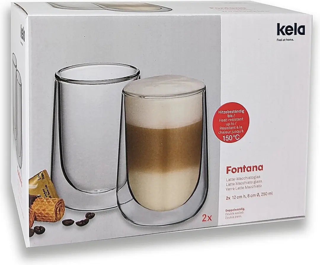 Kela Latte Macchiato Glas 250ml - Set van 2