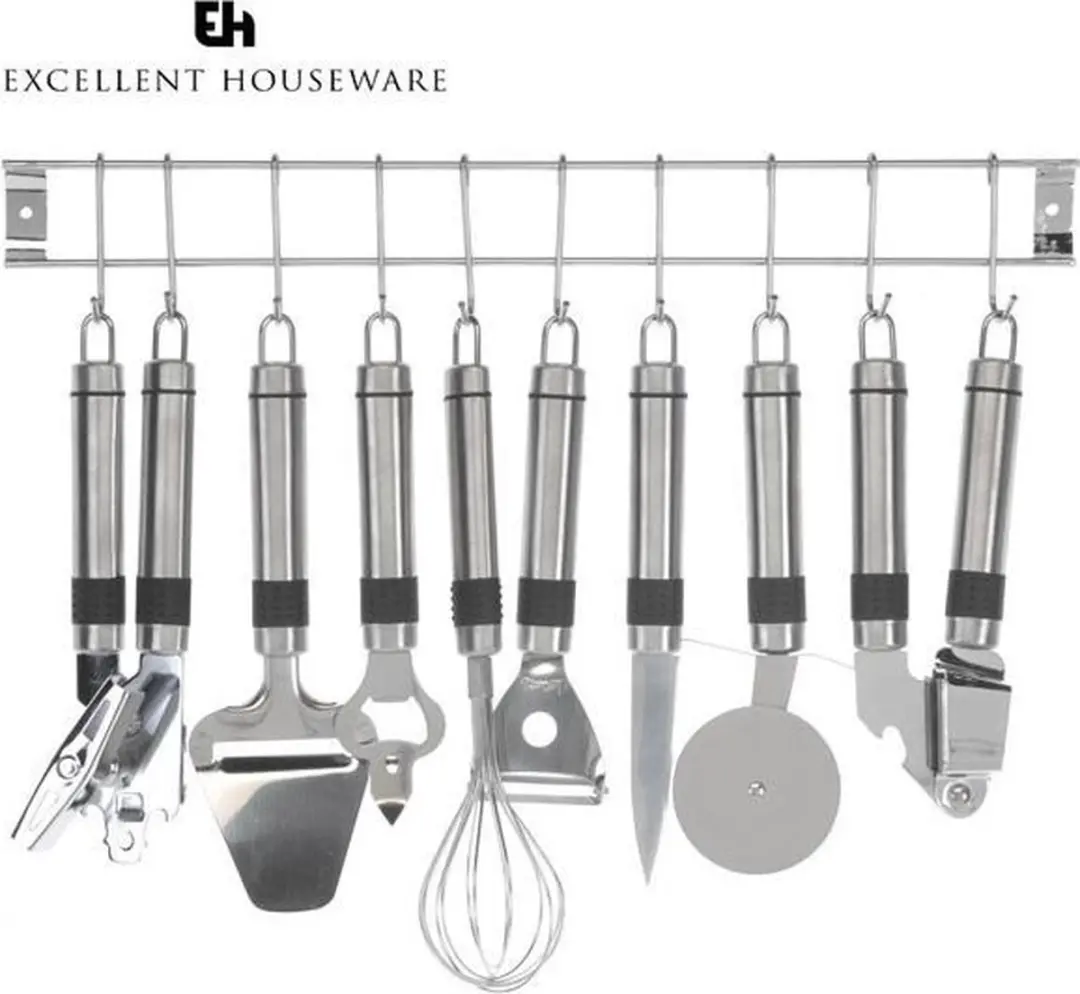 Excellent Houseware 9-delige RVS Keukenset