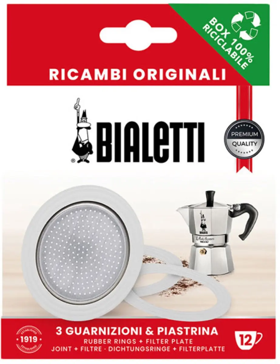 Bialetti Filterplaatje ALU 12 Stuks - 74mm