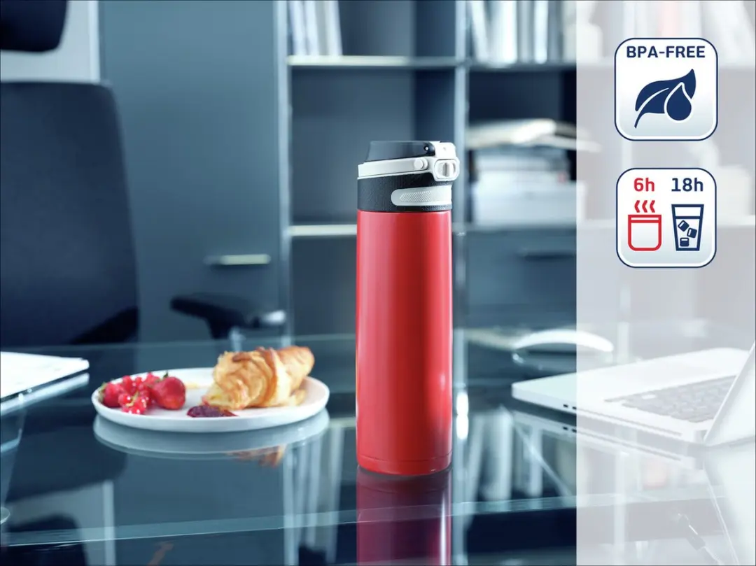 Leifheit Flip Thermosbeker 600ml - Rood - MPN 3273