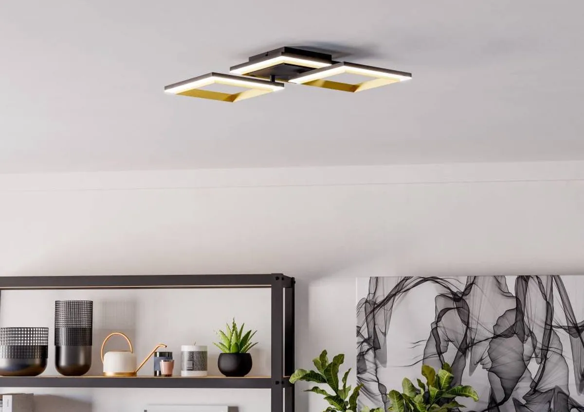 Eglo Calliera Plafondlamp LED 59,5cm - Zwart/Goud/Wit - afbeelding 6 van 6