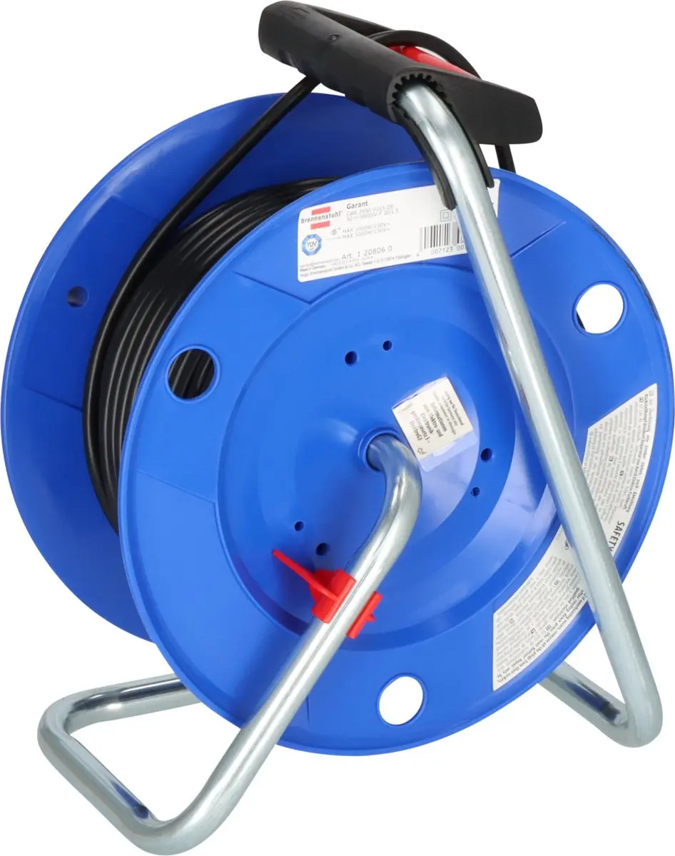 Brennenstuhl Garant Kabelhaspel 50m 3300W - 4x Stopcontact Blauw/Zwart