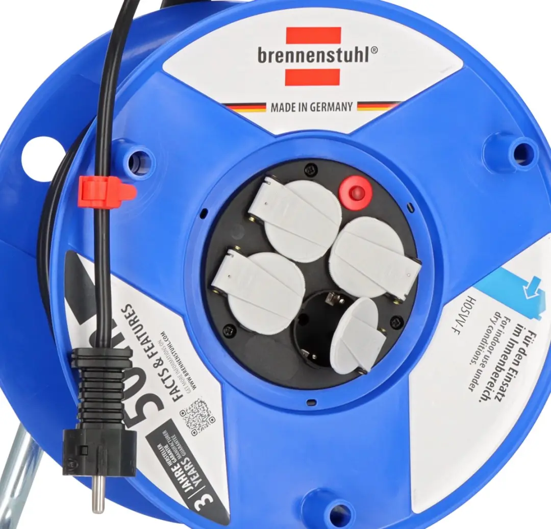 Brennenstuhl Garant Kabelhaspel 50m 3300W - 4x Stopcontact Blauw/Zwart