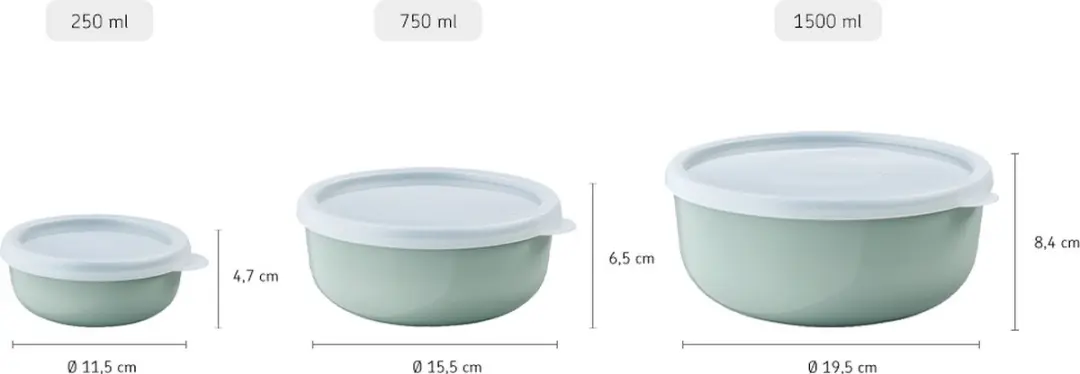 Mepal Lumina Bewaardoos Set 3-delig - 2,5L Nordic Red - afbeelding 6 van 6