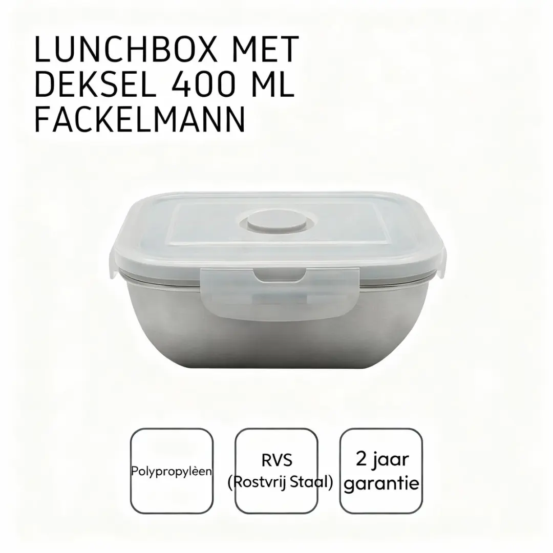 Fackelmann Lunchbox Roestvrij Staal 400ml - Magnetronbestendig