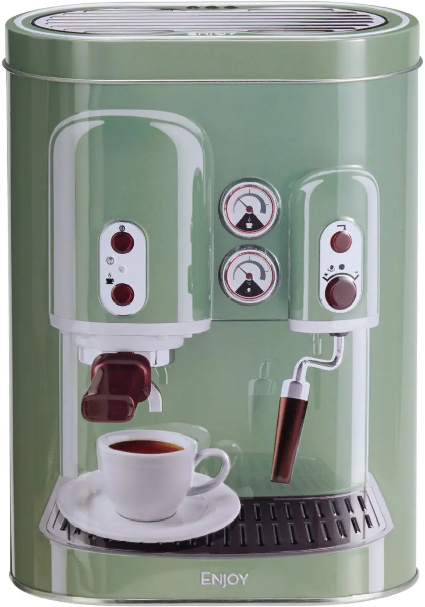 Excellent Houseware Retro Koffie Bewaarblikken - 3-delig - 0.5L - Groen