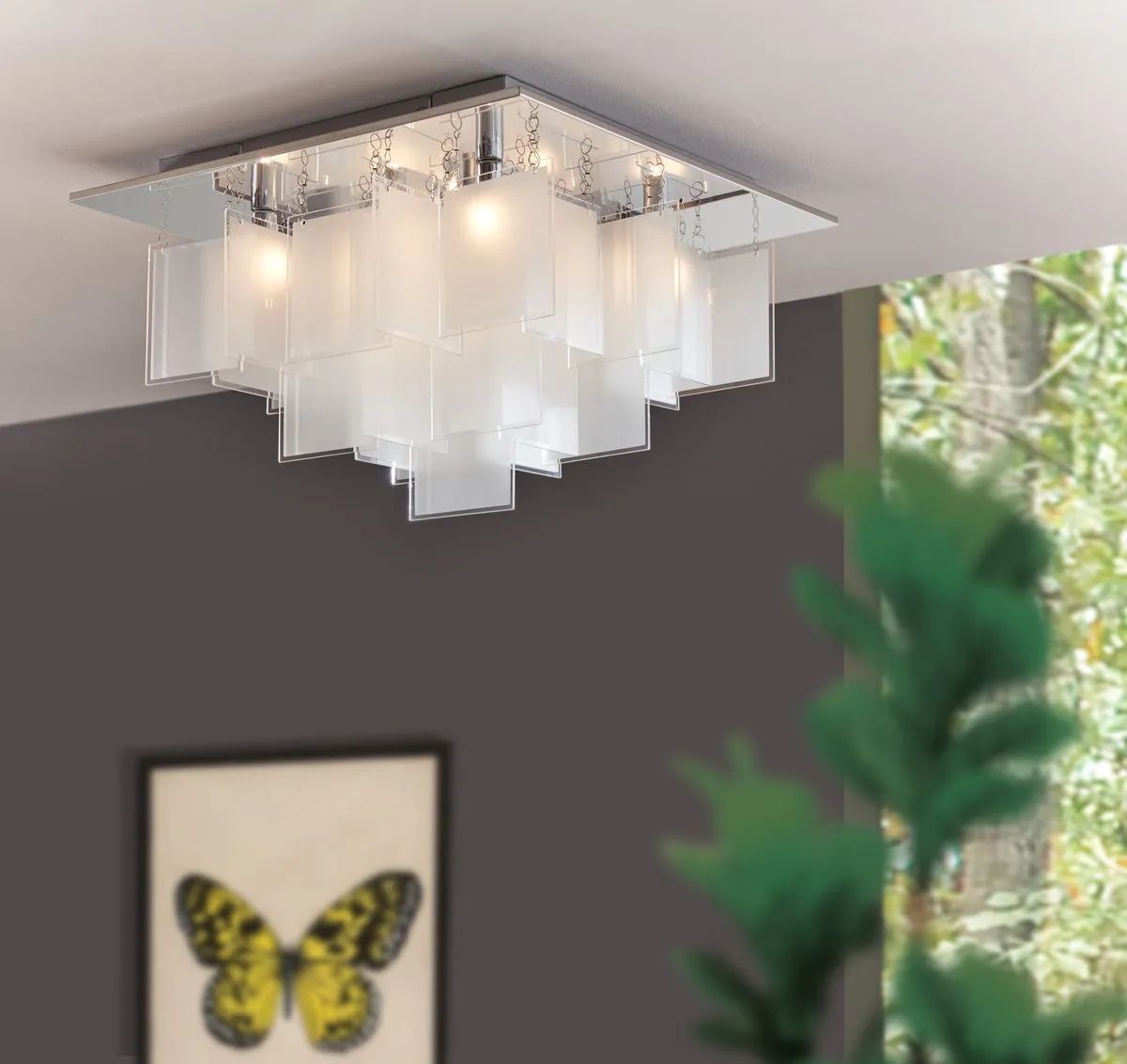 Eglo Condrada 1 Plafondlamp 8 Lichtpunten - Chroom/Wit