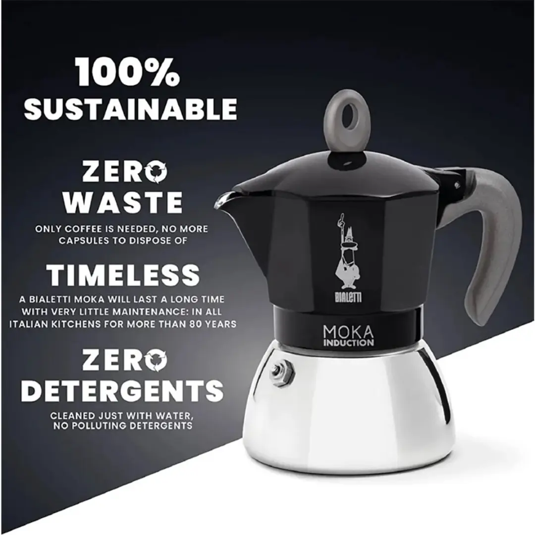 Bialetti Moka Induction 2 Koppen Espressomaker - Zwart