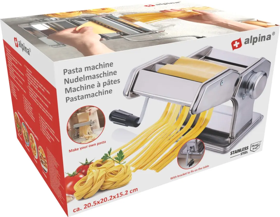 Alpina Pastamaker Handmatig 8711252477510 - 9 Diktes - Zilverkleurig