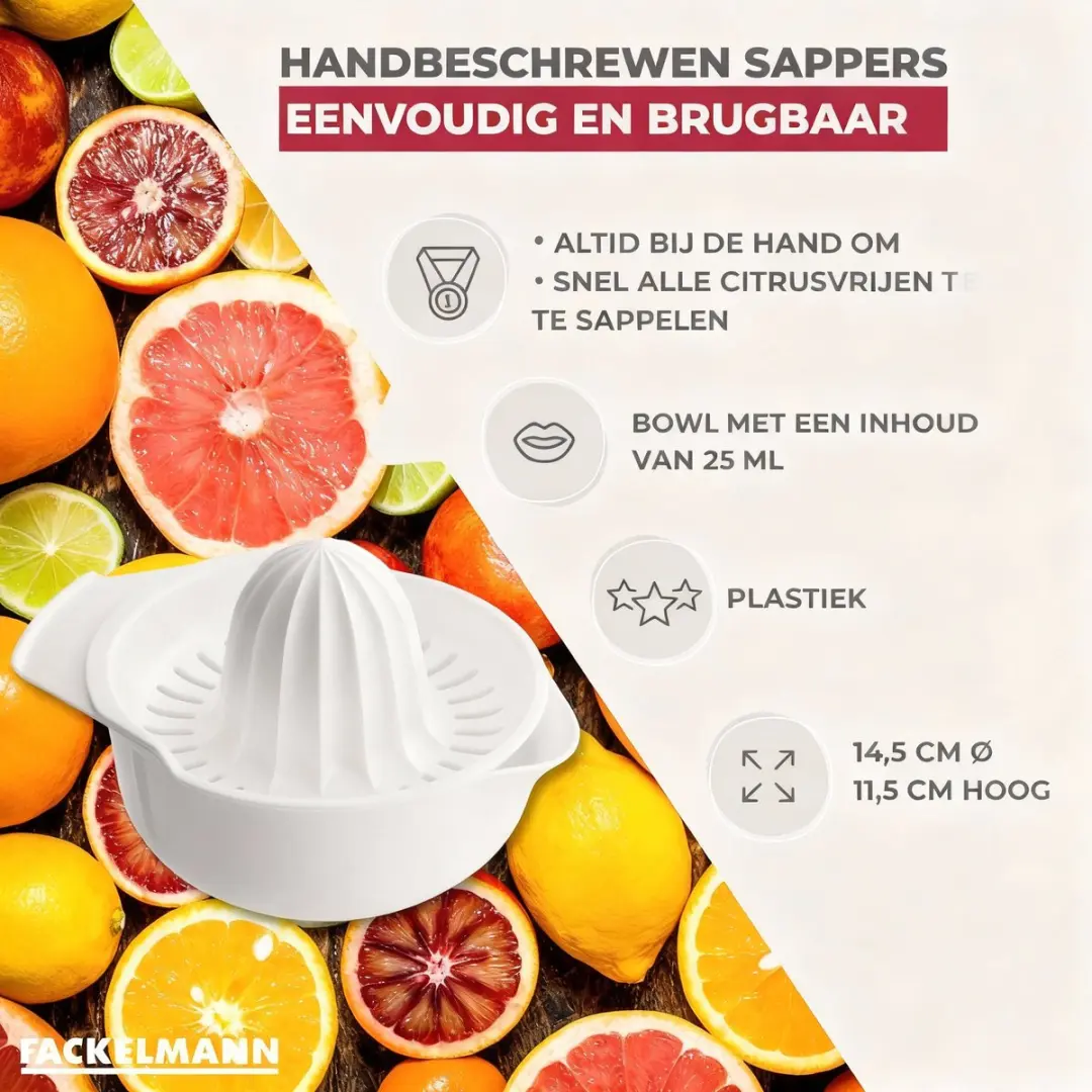 Fackelmann Colors Edition Citruspers 42620 - Geel/Groen/Wit