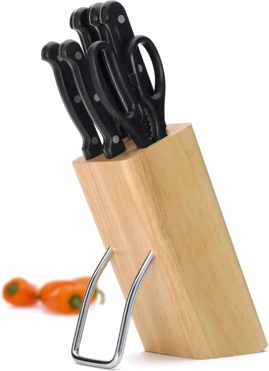 KitchenCraft Messenset 6-delig Houten Messenblok