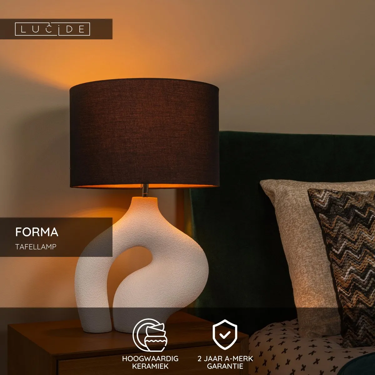 Lucide FORMA Tafellamp E27 - Wit - 34cm