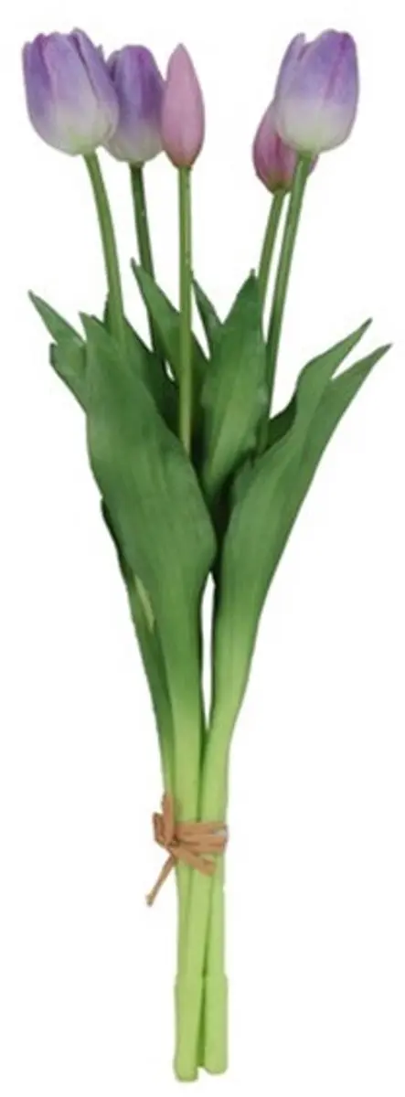 Countryfield Kunsttulpen Boeket - 5 Stuks - Lila - 41 cm