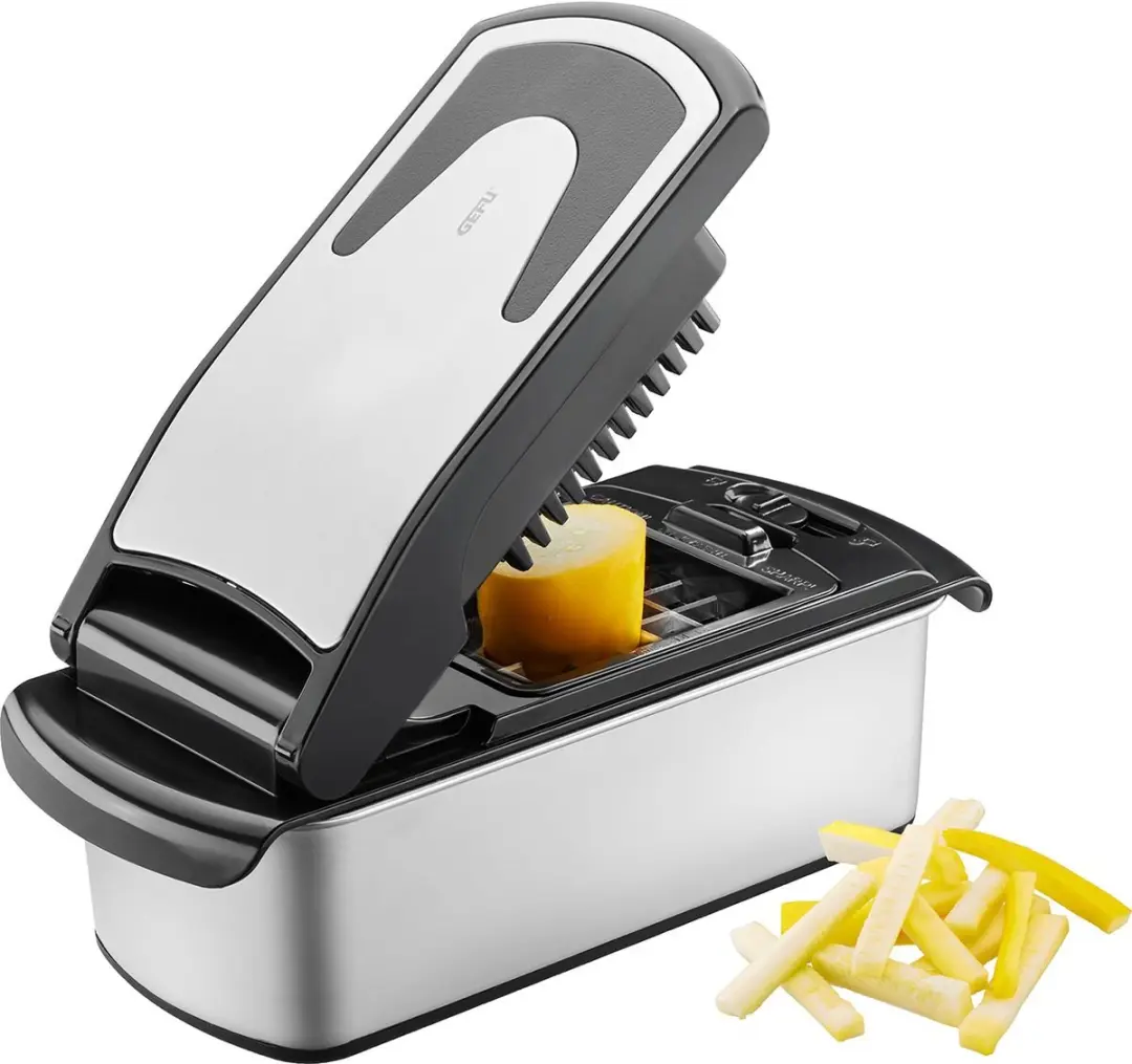 GEFU Treppo 2.0 Groente- en Fruitsnijder - 3 Snij-inzetten - RVS/Zwart