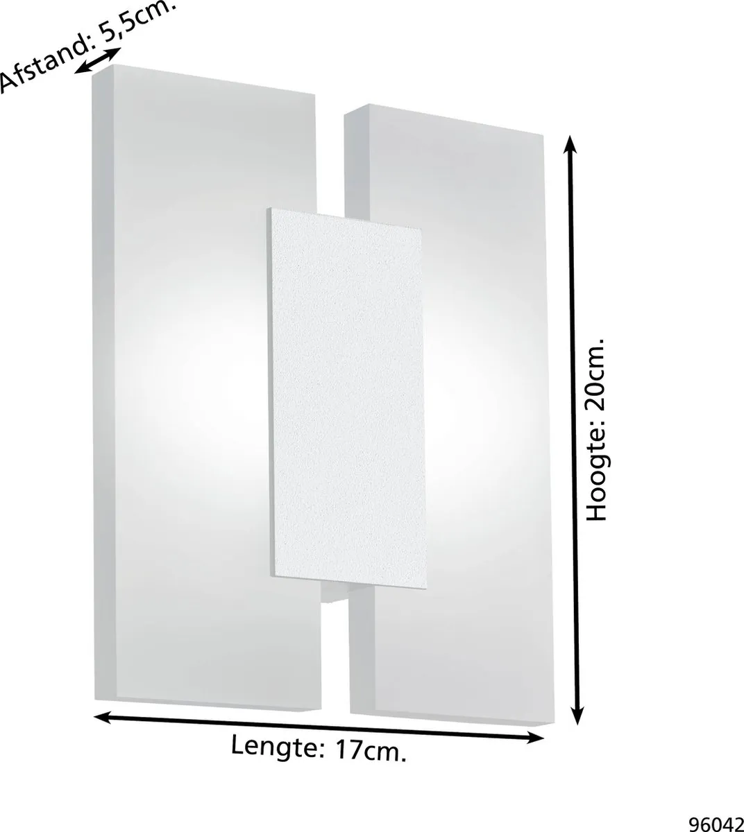 Eglo Metrass 2 Wand/Plafondlamp - 2 Lichtpunten - Wit