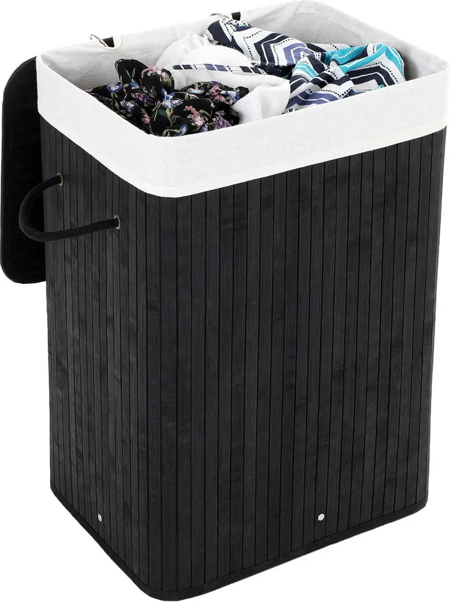 Songmics Opvouwbare Wasmand Bamboe 72L