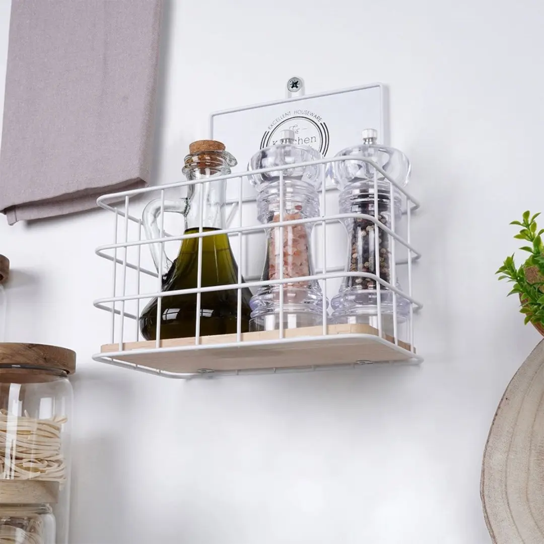 Excellent Houseware Metalen Keukenplank Wit - 21x12,5x24cm