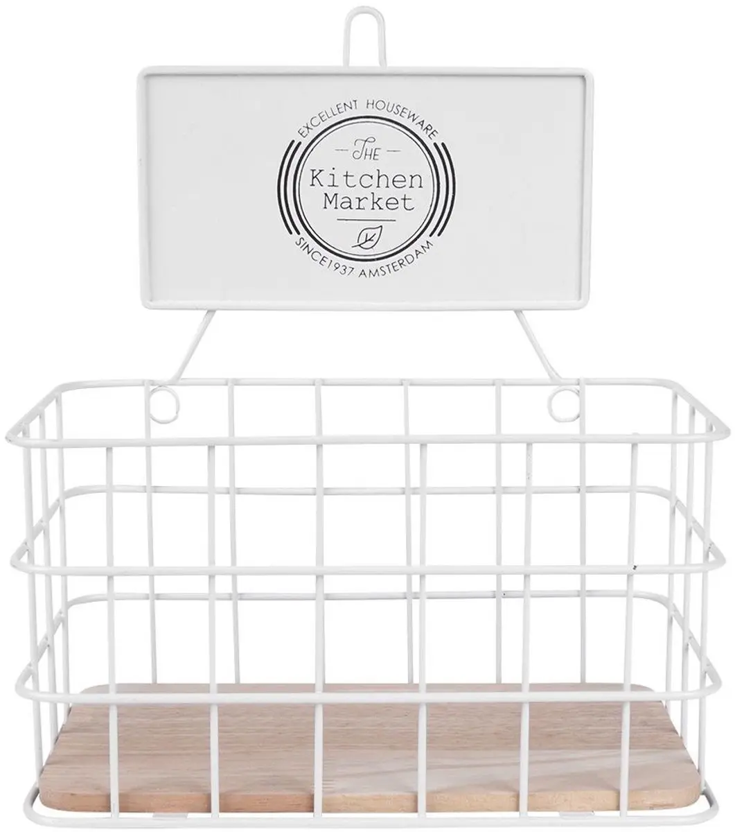 Excellent Houseware Metalen Keukenplank Wit - 21x12,5x24cm
