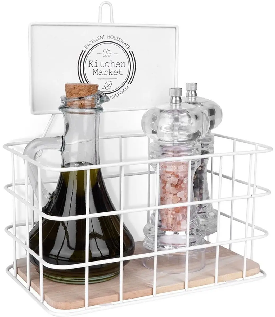 Excellent Houseware Metalen Keukenplank Wit