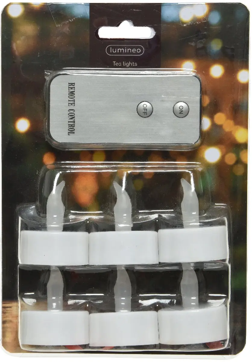 Lumineo LED Waxinelichtjes 6x - Wit - Met Afstandsbediening