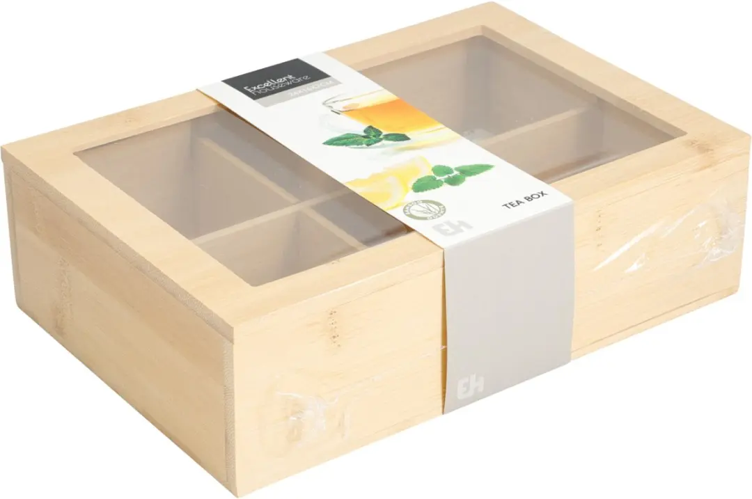 Excellent Houseware Theedoos 6-vaks - Bamboe - afbeelding 2 van 2