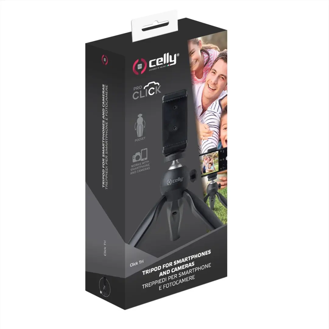 Celly ProClick Smartphone Statief - Zwart - afbeelding 6 van 6
