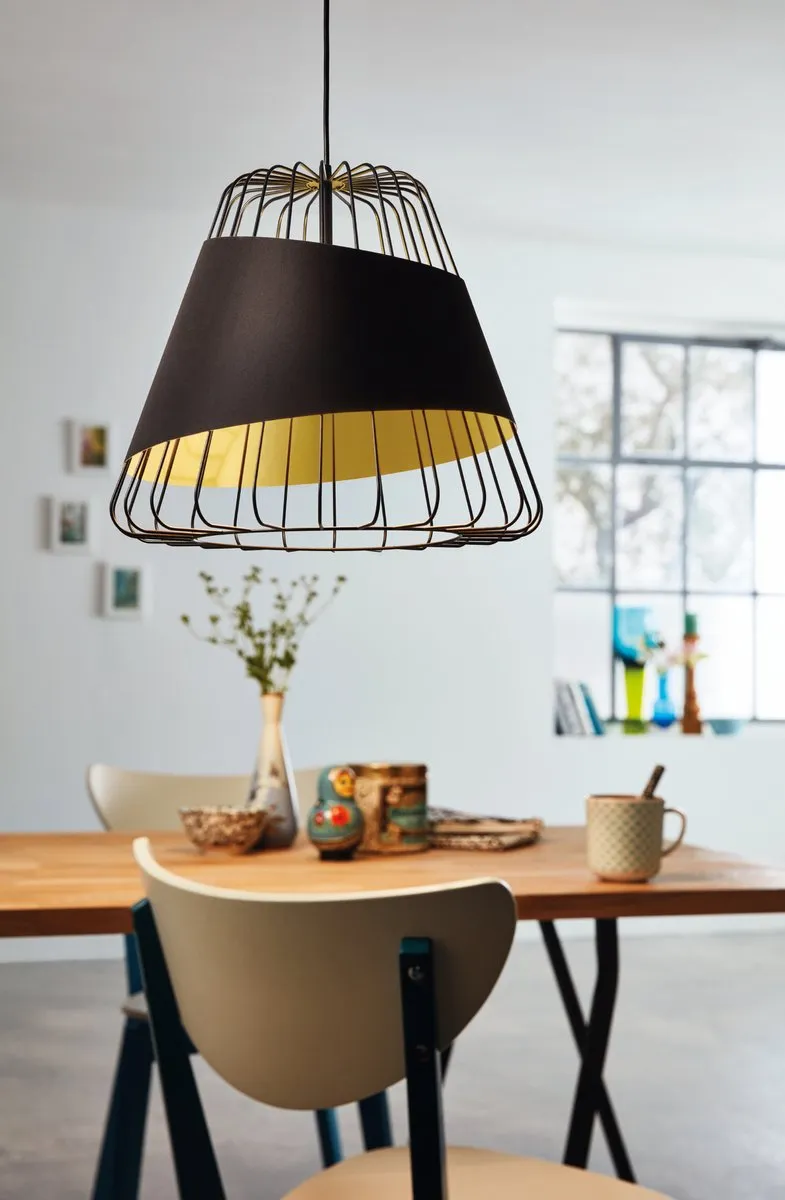 Eglo Austell Hanglamp Ø43cm - Zwart/Goud - afbeelding 6 van 6