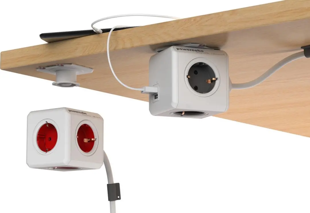 Allocacoc PowerCube Extended USB DE - Grijs - 4 Stopcontacten 2 USB