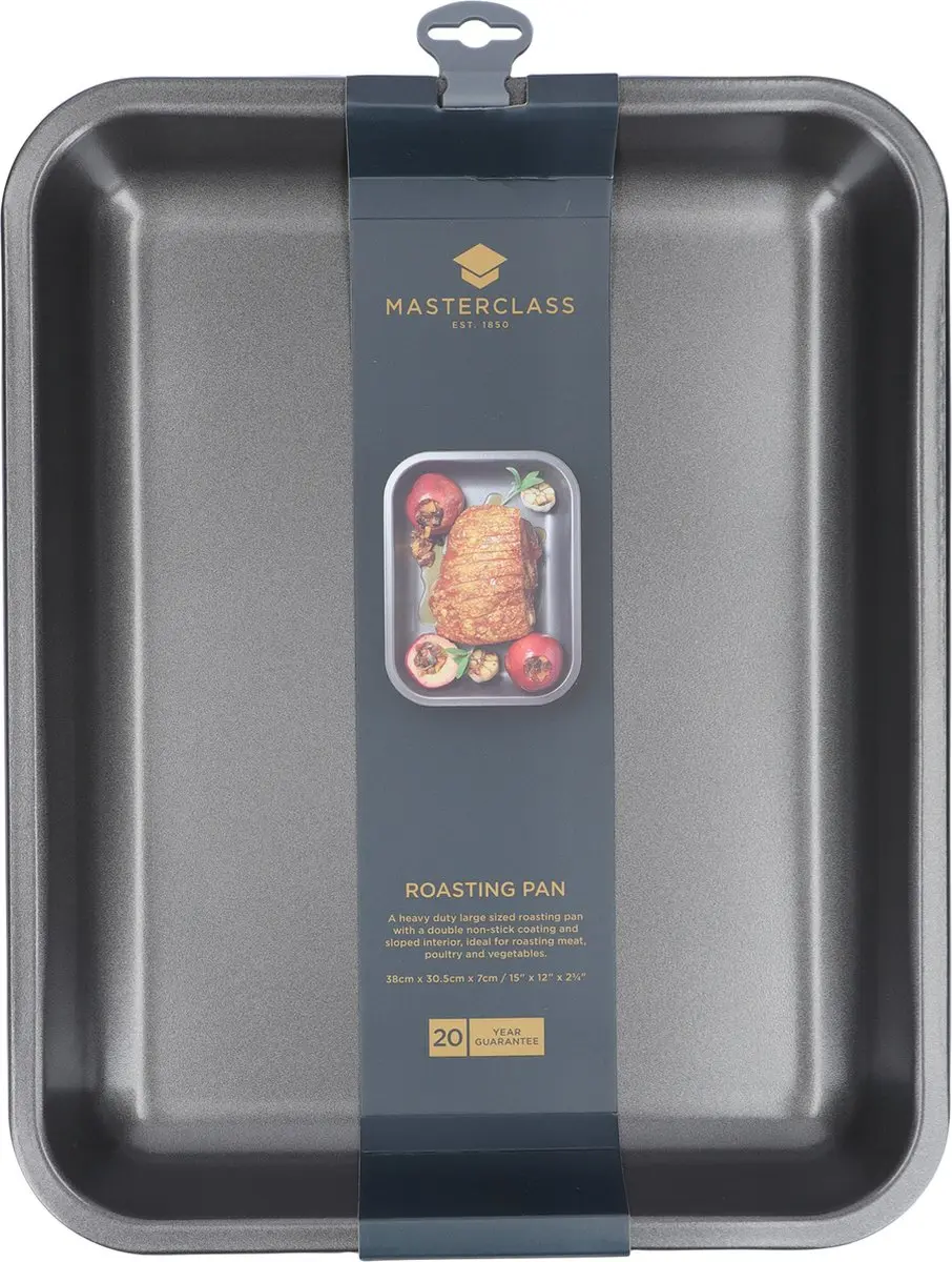 MasterClass Koolstofstaal Grote Schuine Pan 5028250168825 - Zwart