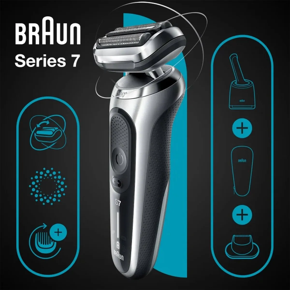Braun Series 7 71-S7200CC Scheerapparaat - 3 Mesjes - Zilver