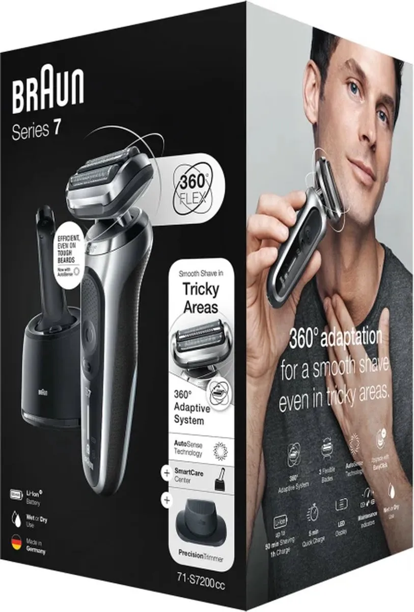 Braun Series 7 71-S7200CC Scheerapparaat - 3 Mesjes - Zilver