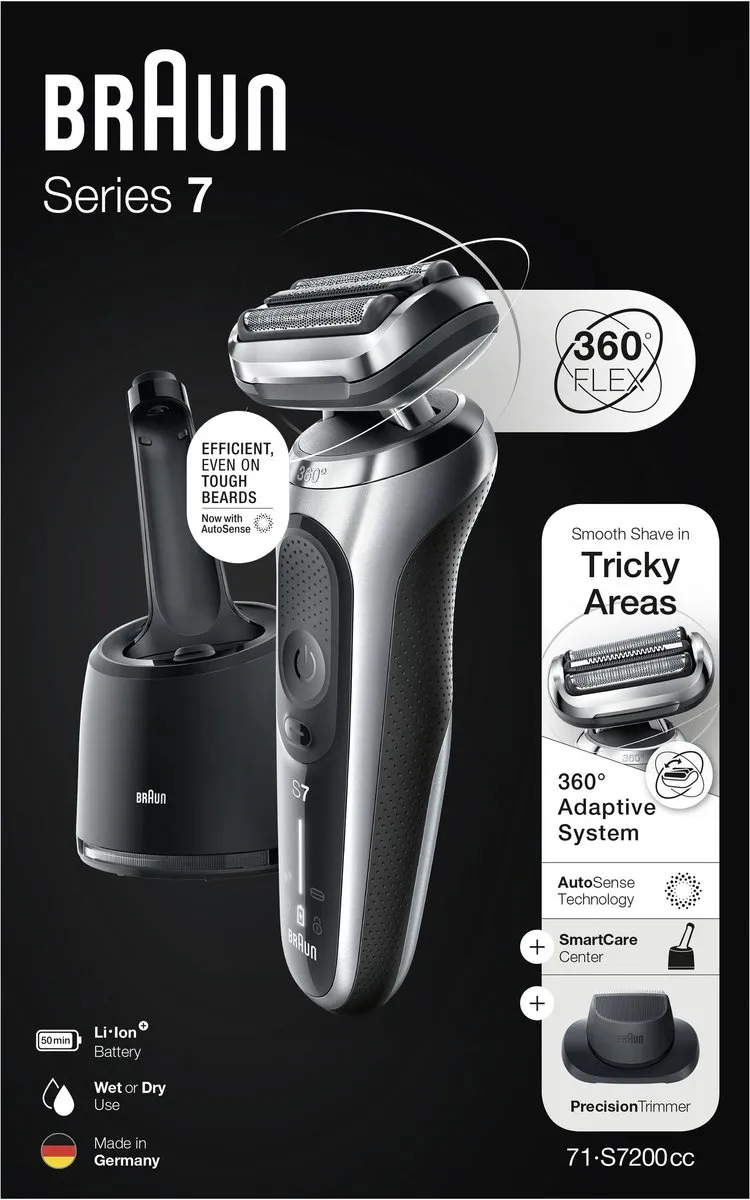 Braun Series 7 71-S7200CC Scheerapparaat - 3 Mesjes - Zilver