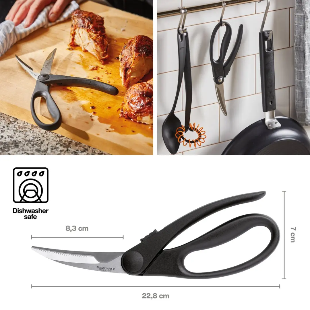 Fiskars Essential Gevogelteschaar 23cm - Zwart
