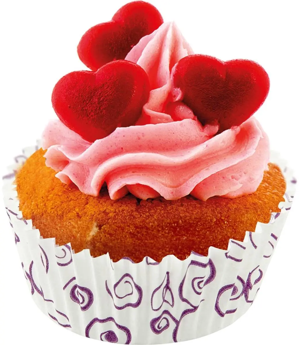 Zenker Smart Pastry Muffinvormpjes 7cm - 50 Stuks - Paars Bloemmotief