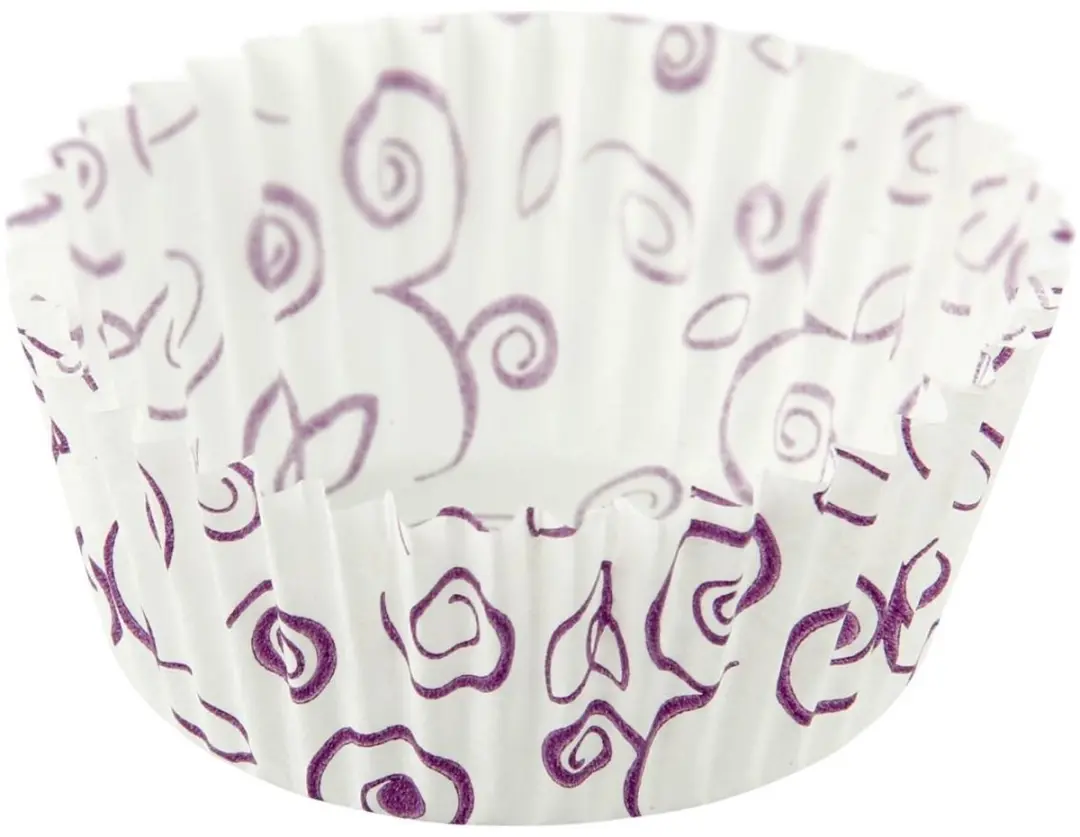 Zenker Smart Pastry Muffinvormpjes 7cm - 50 Stuks - Paars Bloemmotief