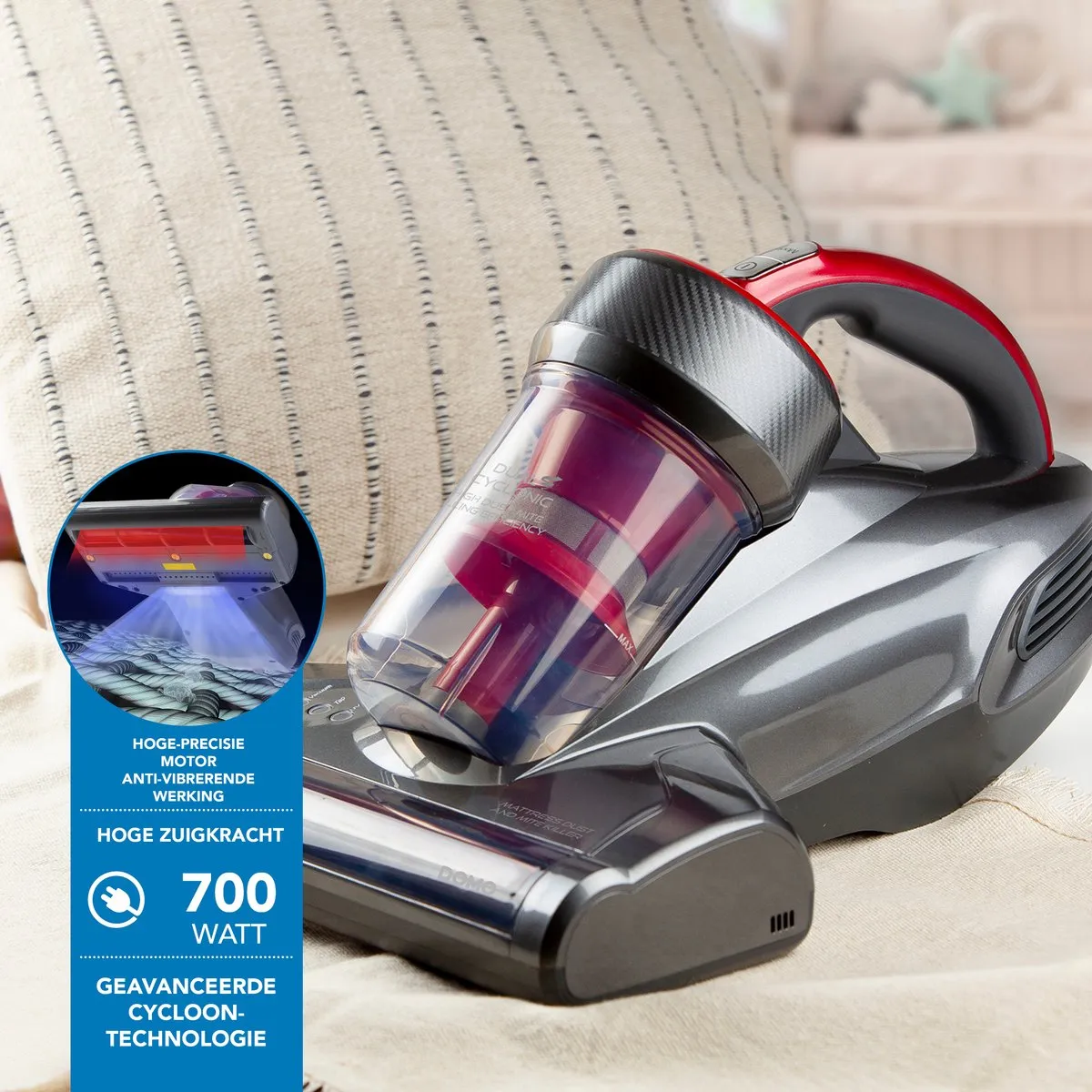 Domo DO234S Power Brush Matrasreiniger - 700W - UV